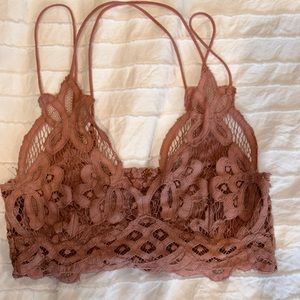 Lace bandeau top mauve